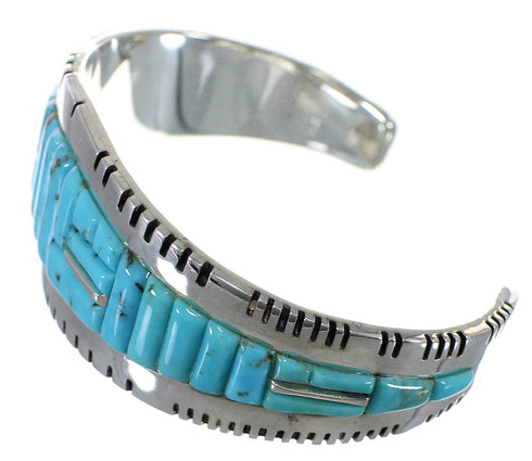 Authentic Sterling Silver Turquoise Substantial Cuff Bracelet VX63727